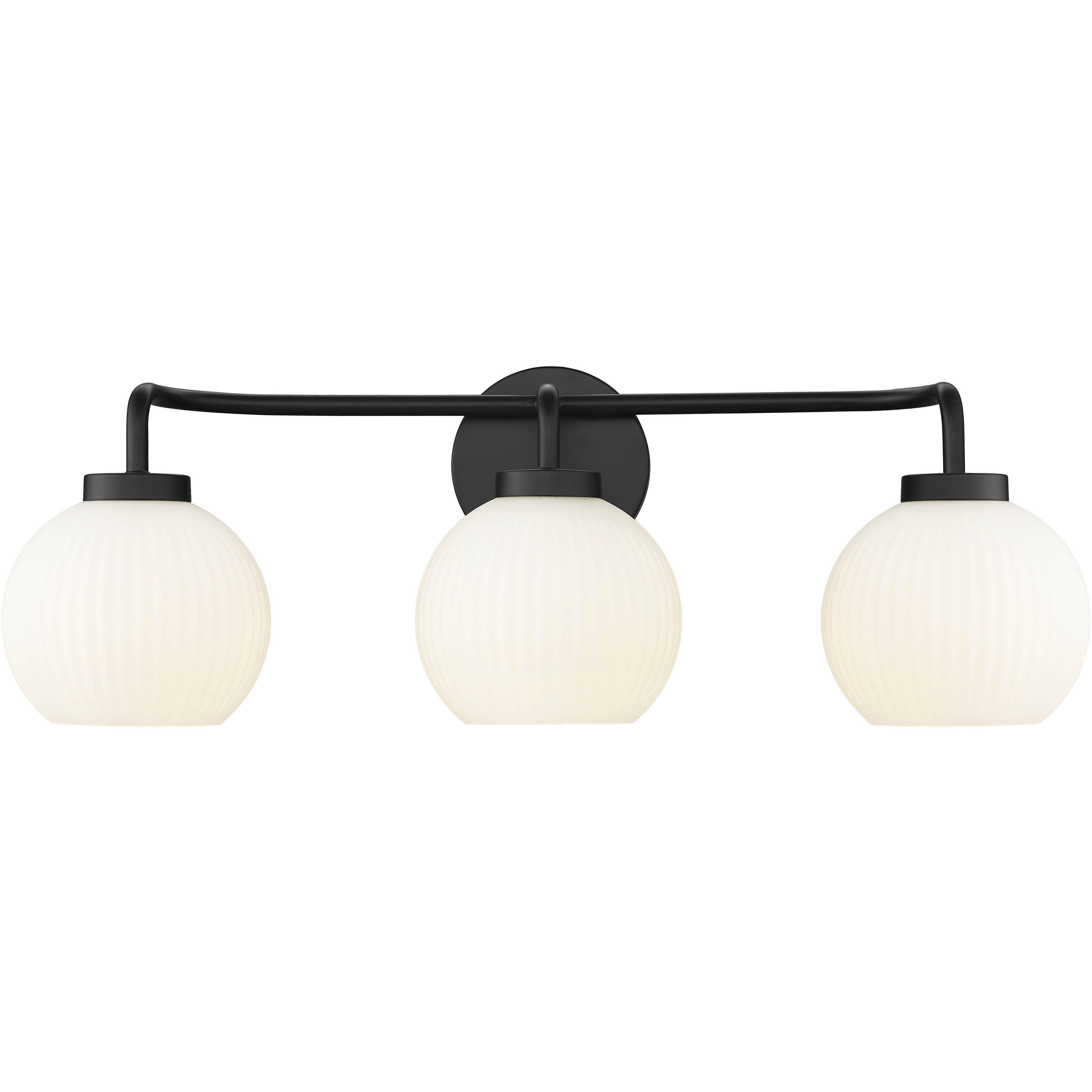 Oprah 3 Light 24 inch Matte Black Bathroom Vanity Light Wall Light